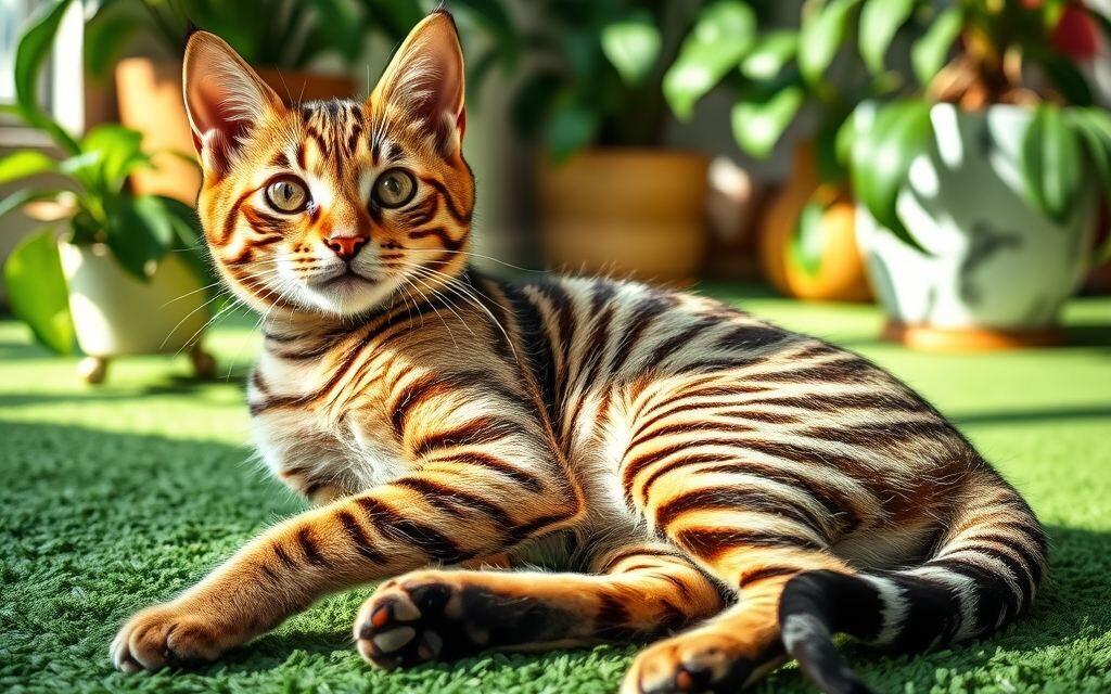 Toyger: charakter, wymagania i zdrowie kota o wyglądzie miniaturowego tygrysa